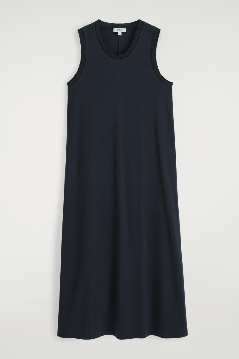 Ruffled Cotton Midi Dress
