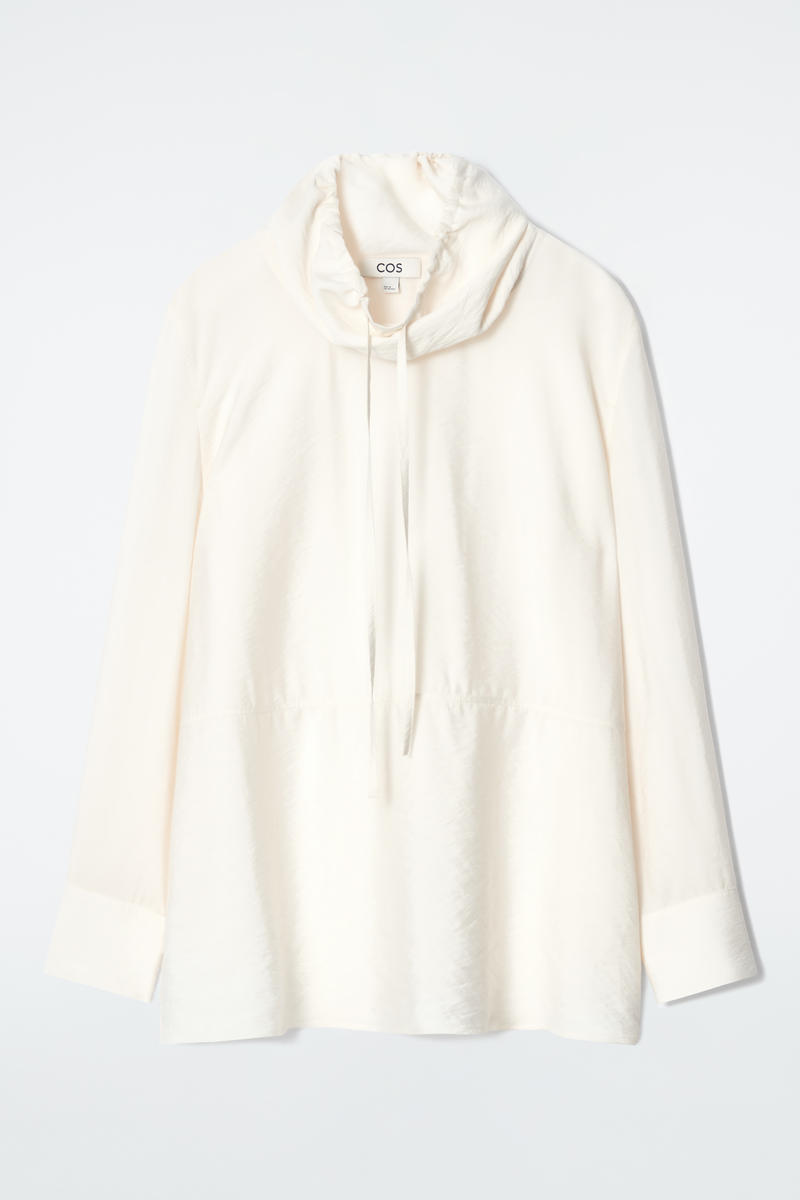 Drawstring Mock-Neck Blouse by COS