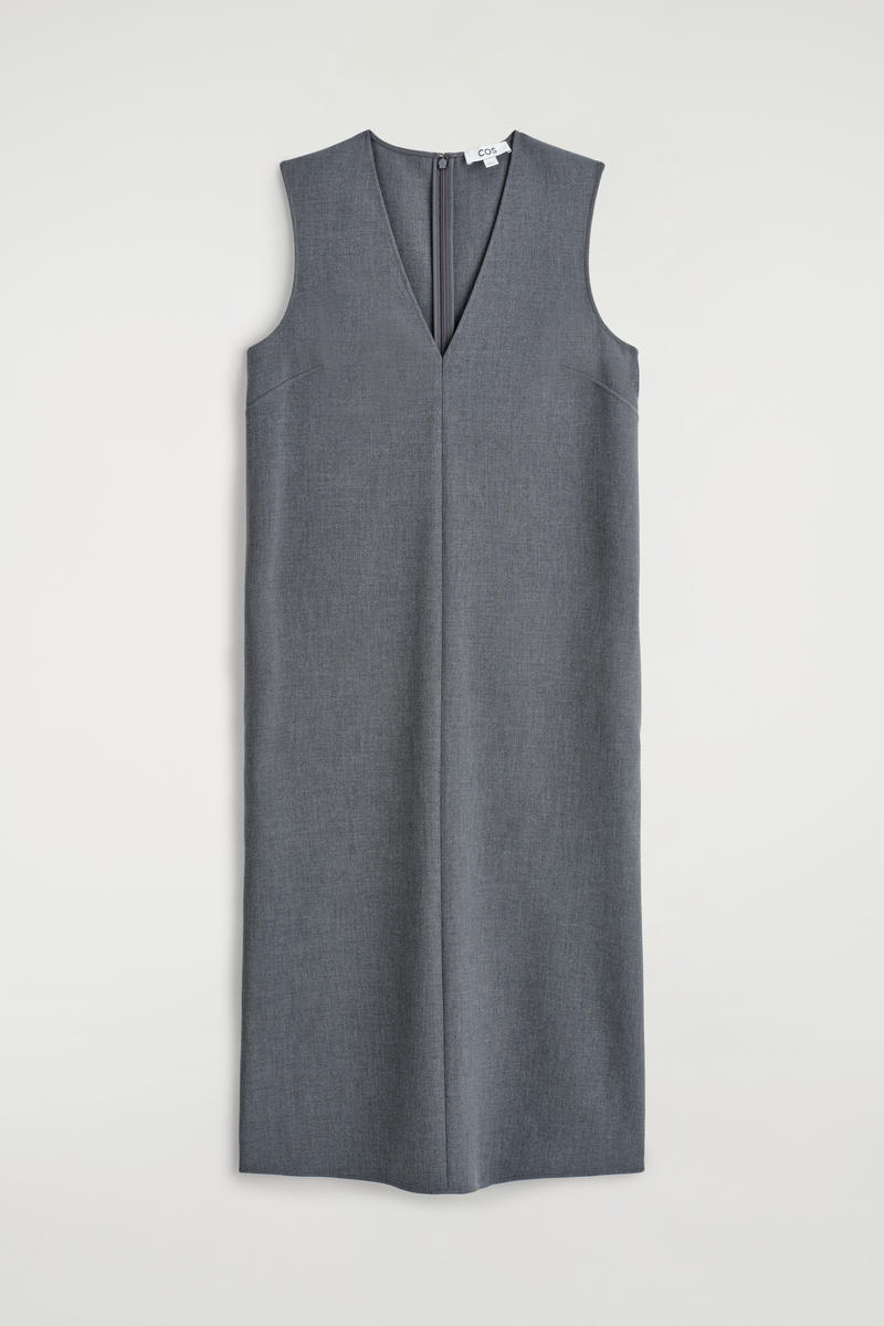 Sleeveless V-Neck Midi Dress