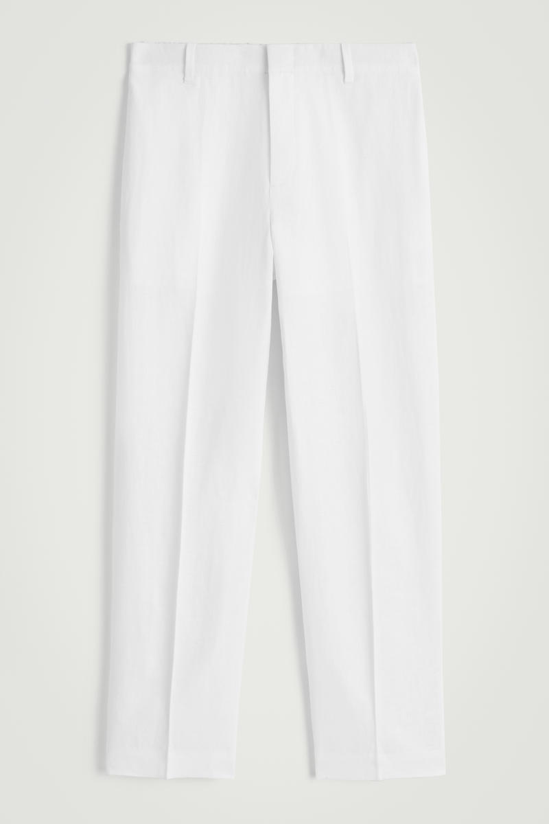 Elasticated Linen Straight-Leg Pants