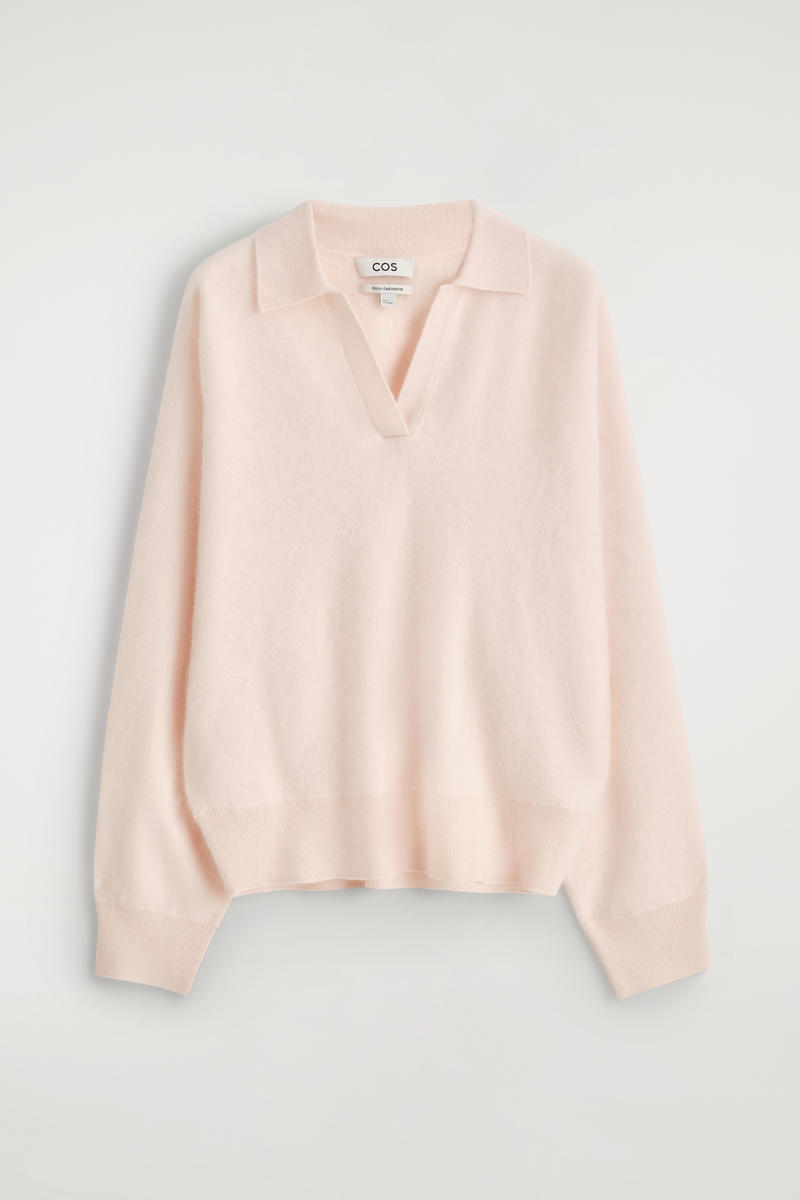 Brushed-Cashmere Polo Sweater