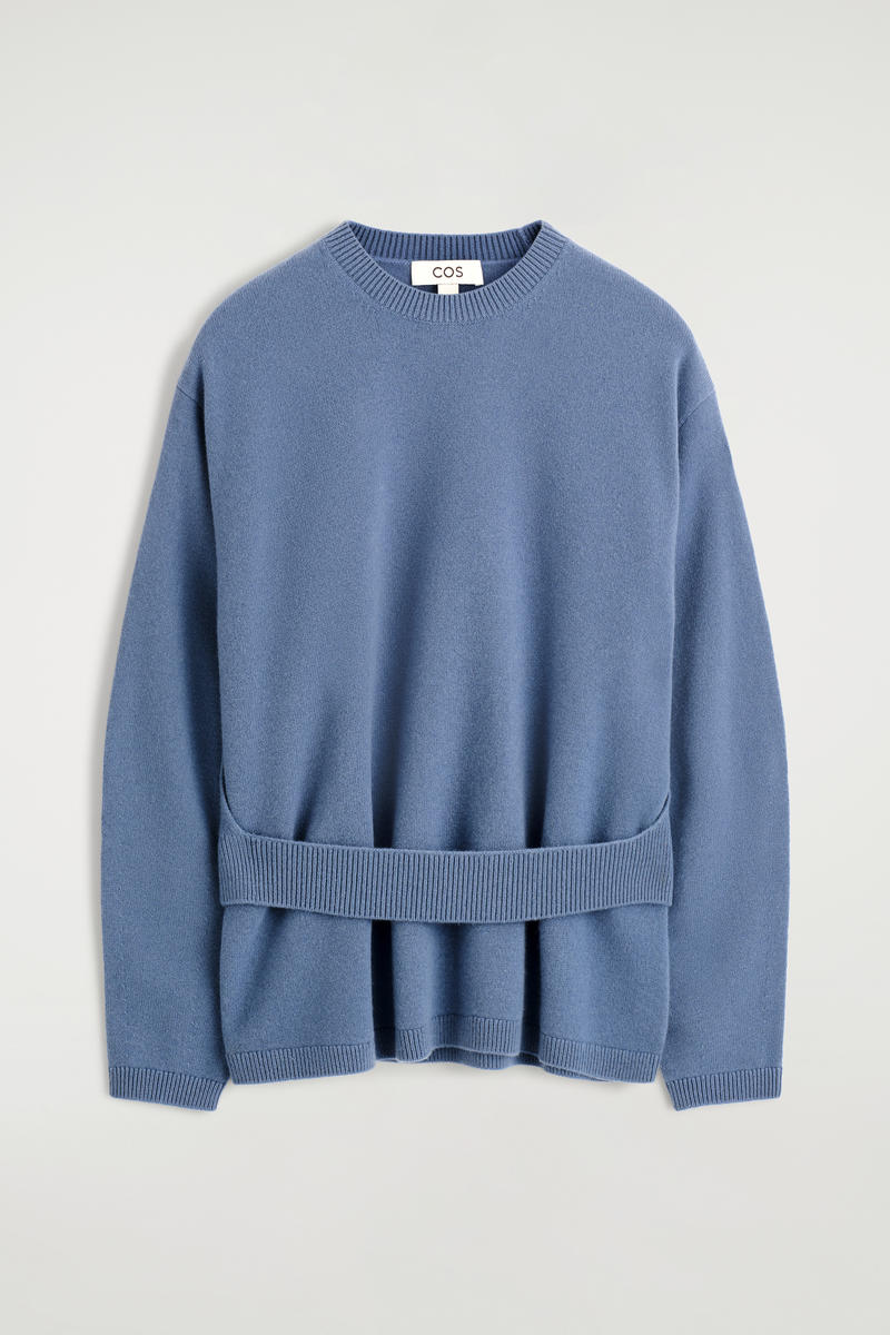 Belt-Detail Merino Wool Sweater