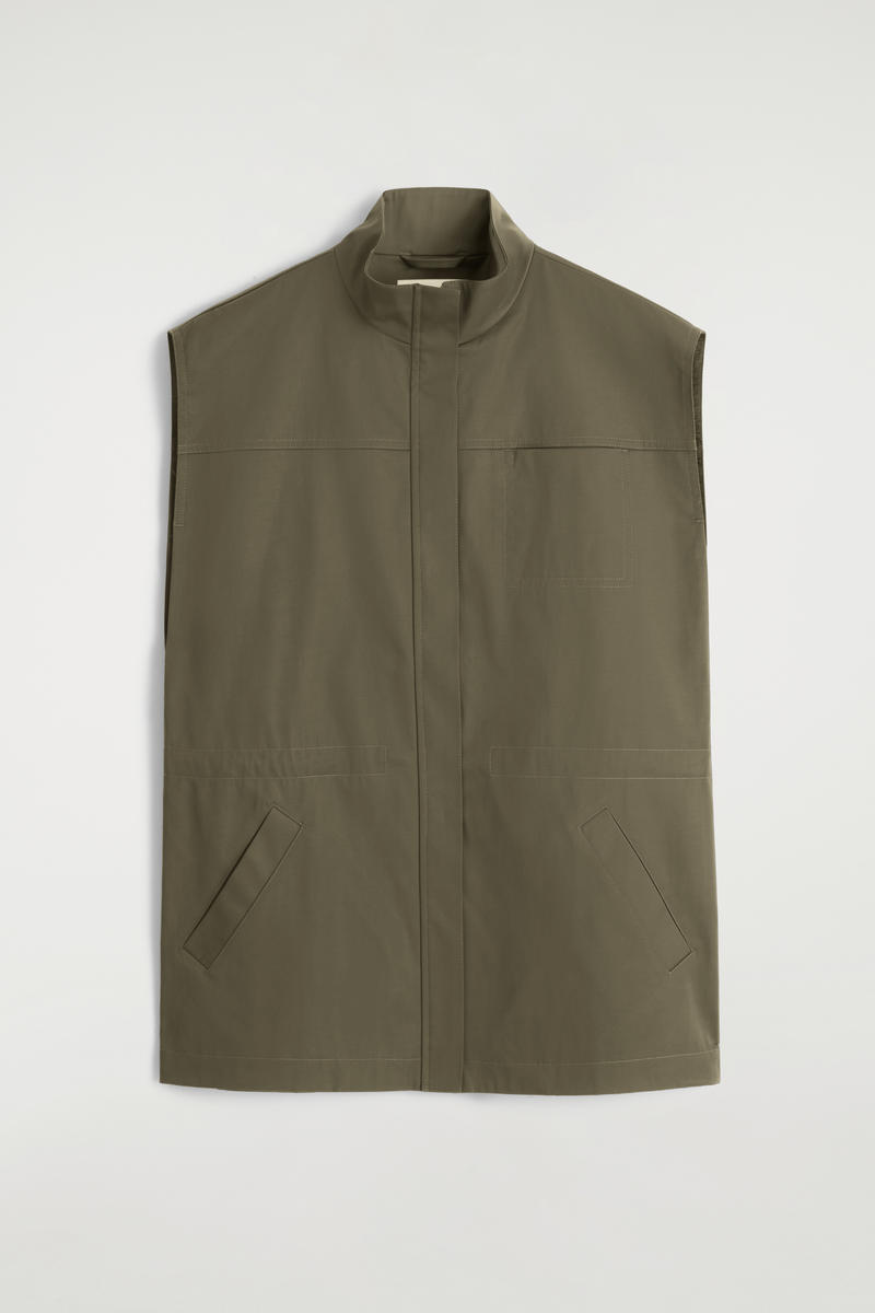 Mock-Neck Utility Vest