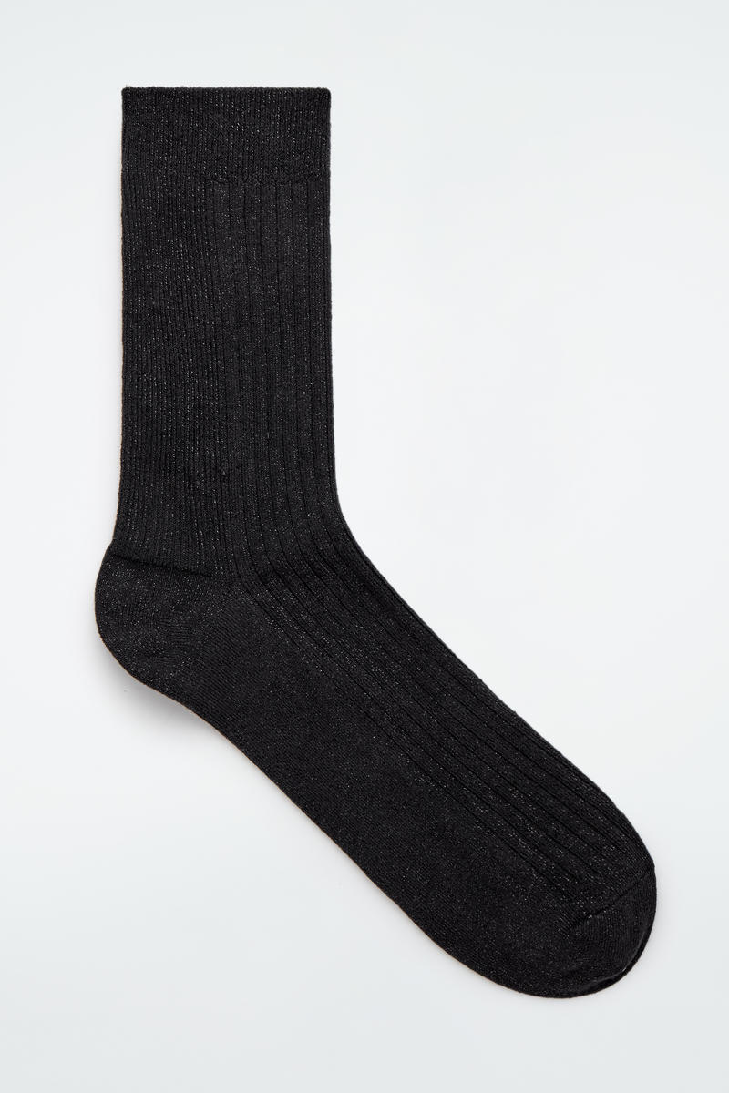 Ribbed Lurex Socks