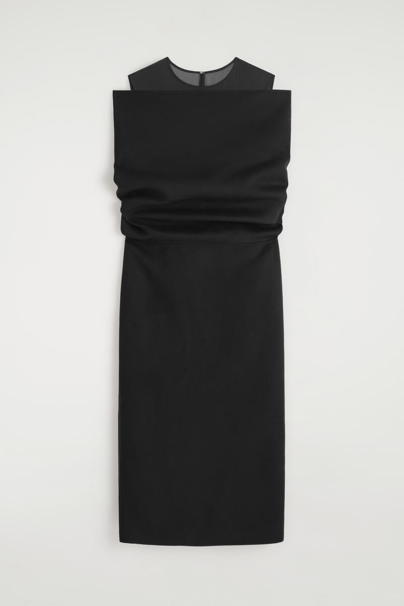 Off-The-Shoulder Wool-Silk Dress