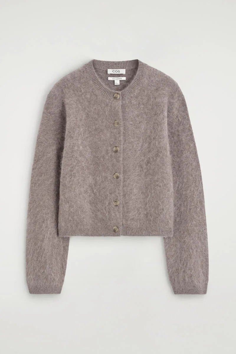 Brushed-Cashmere Crew-Neck Cardigan by COS
