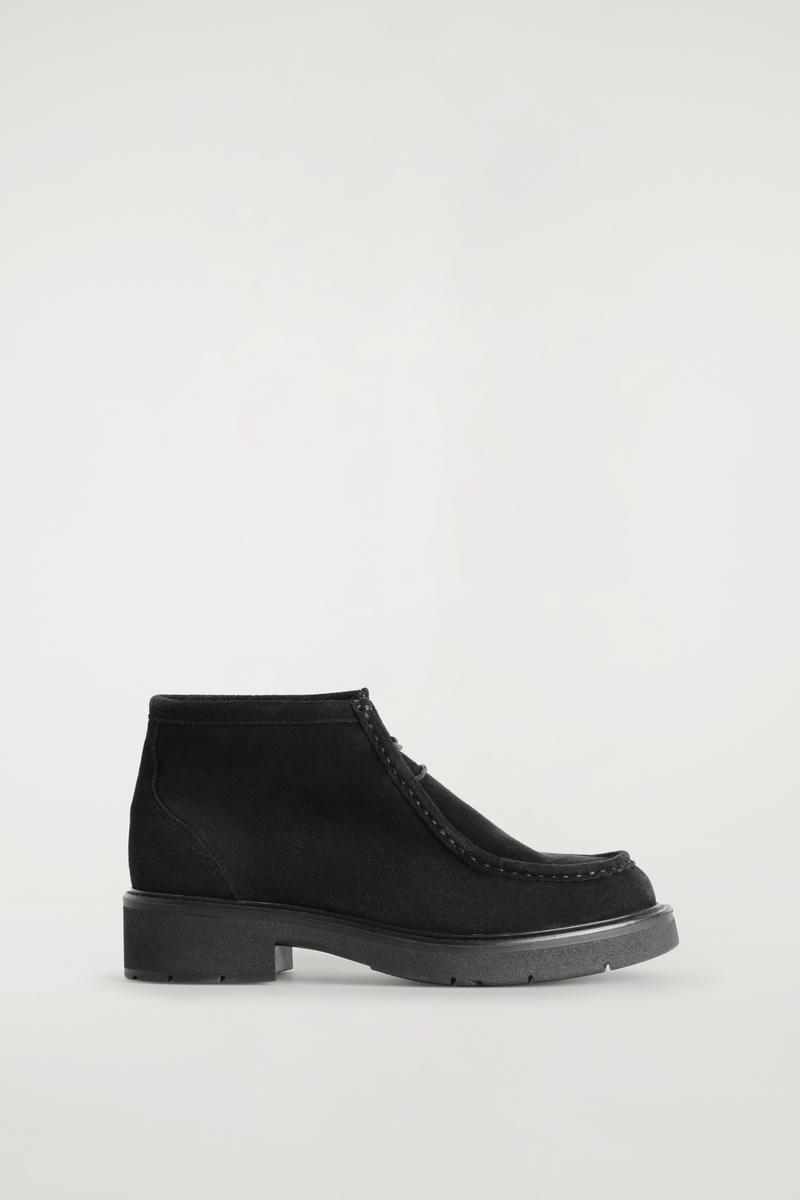 Lace-Up Suede Ankle Boots