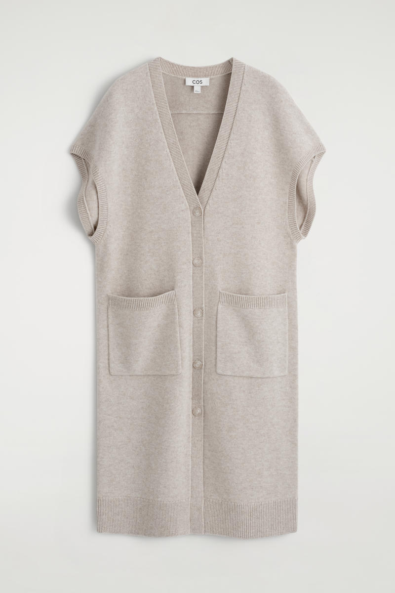 Rounded Wool Longline Cardigan by COS