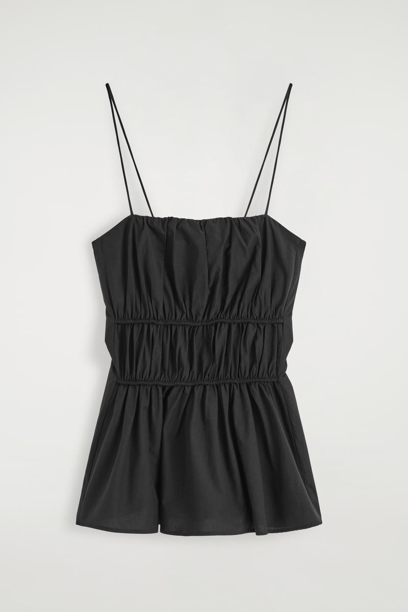 Gathered Cotton Peplum Top