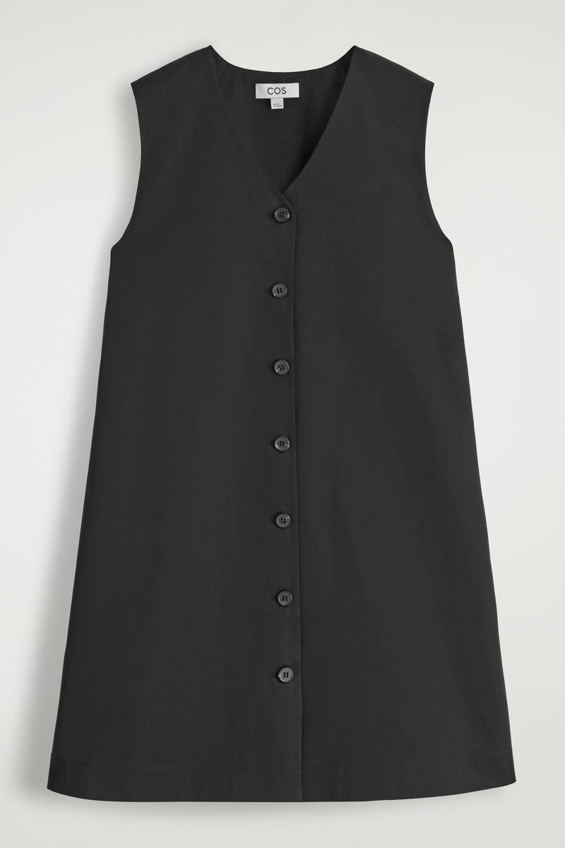 Buttoned Pima Cotton Mini Dress