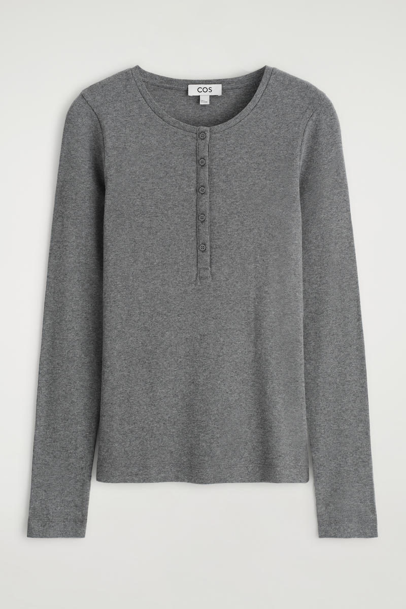 Long-Sleeved Henley Top