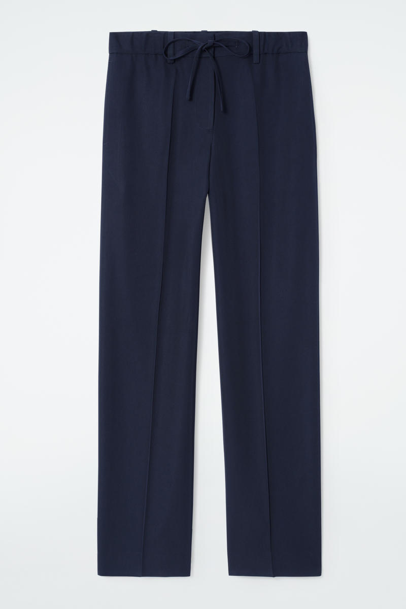 Drawstring Straight-Leg Pants