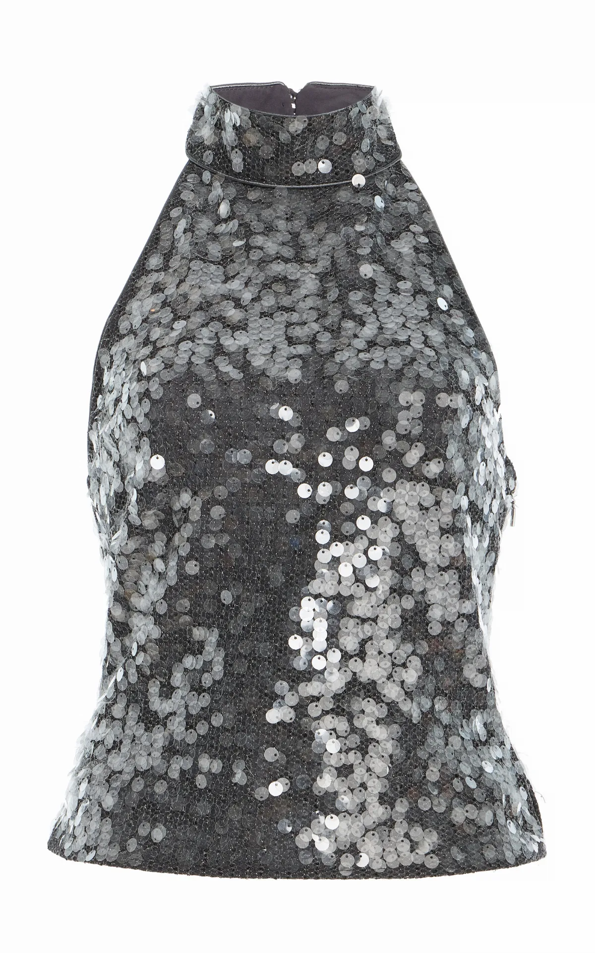 Sequined Net Halter Top