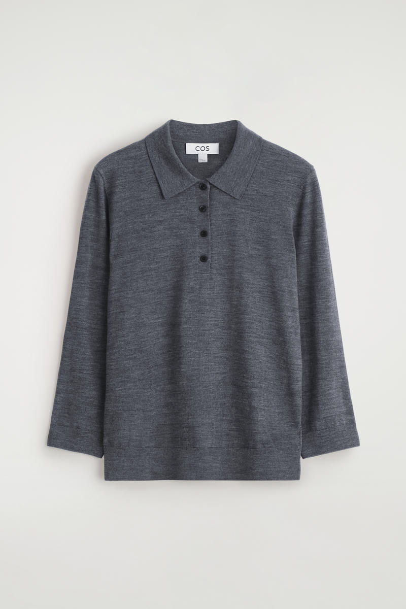 Merino Wool Polo Sweater