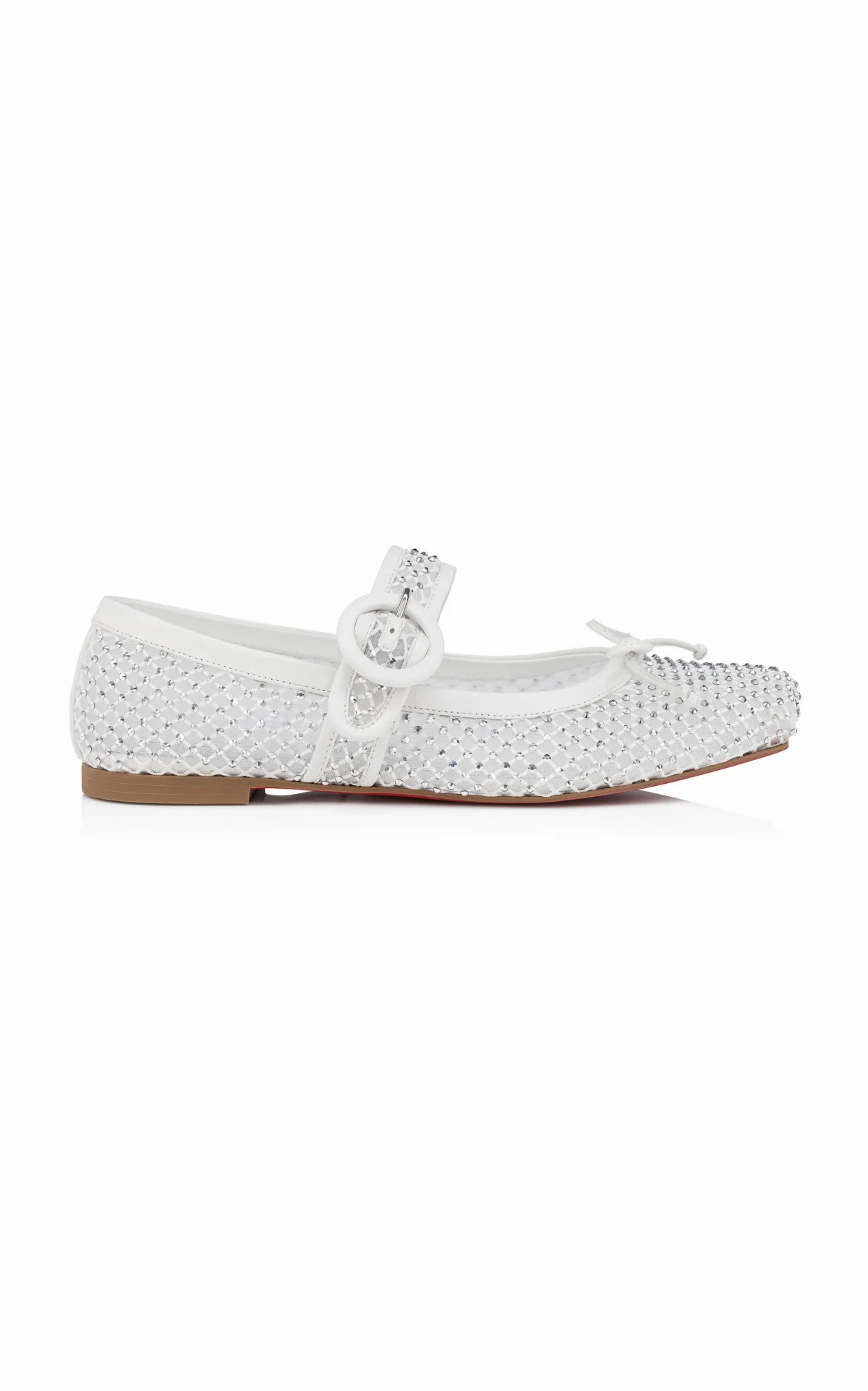 Mamastrapitina Crystal-Embellished Mesh Ballet Flats
