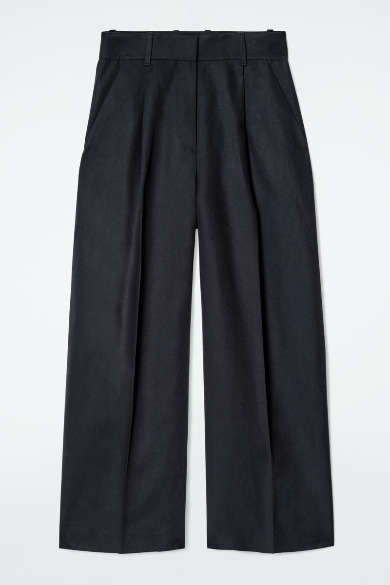 Relaxed Linen-Blend Wide-Leg Pants