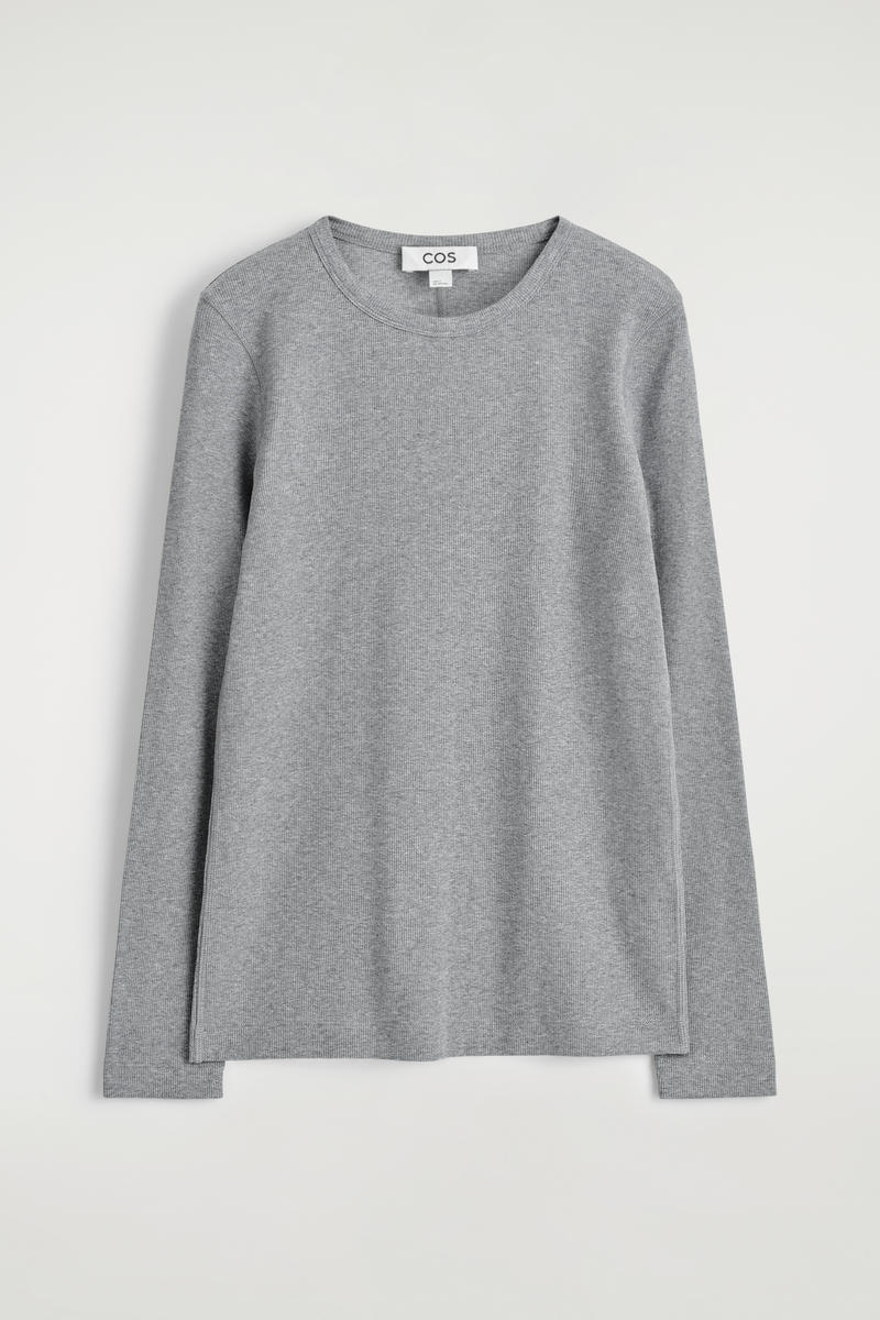 Ribbed Jersey Long-Sleeved Top