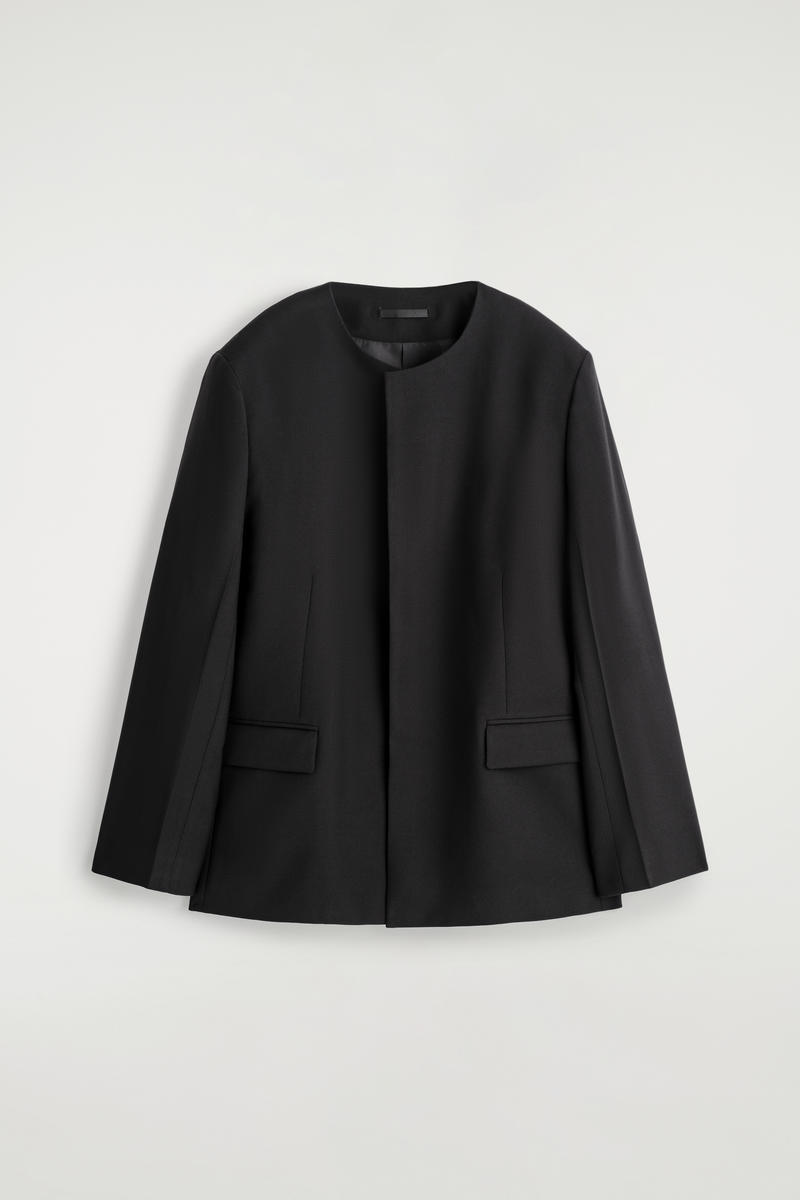 Collarless Wool Blazer by COS