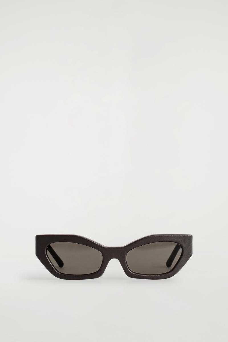 Leather Cat-Eye Sunglasses