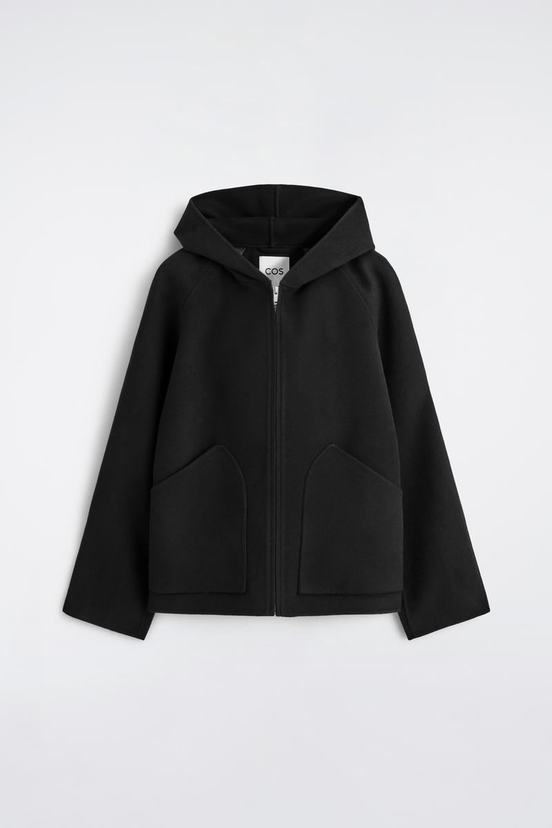 Double-Faced Wool Zip-Up Hoodie