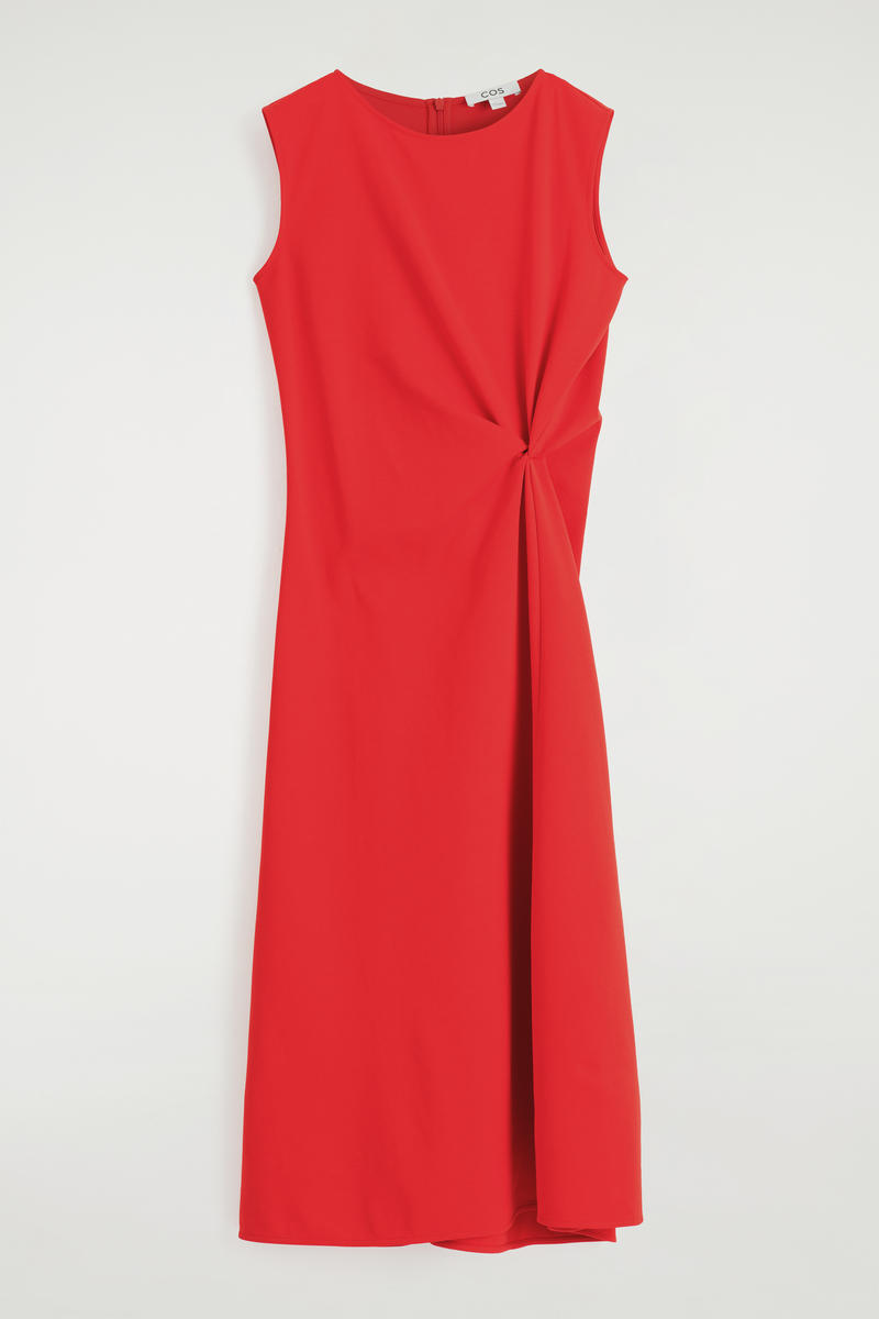 Twist-Detail Midi Dress