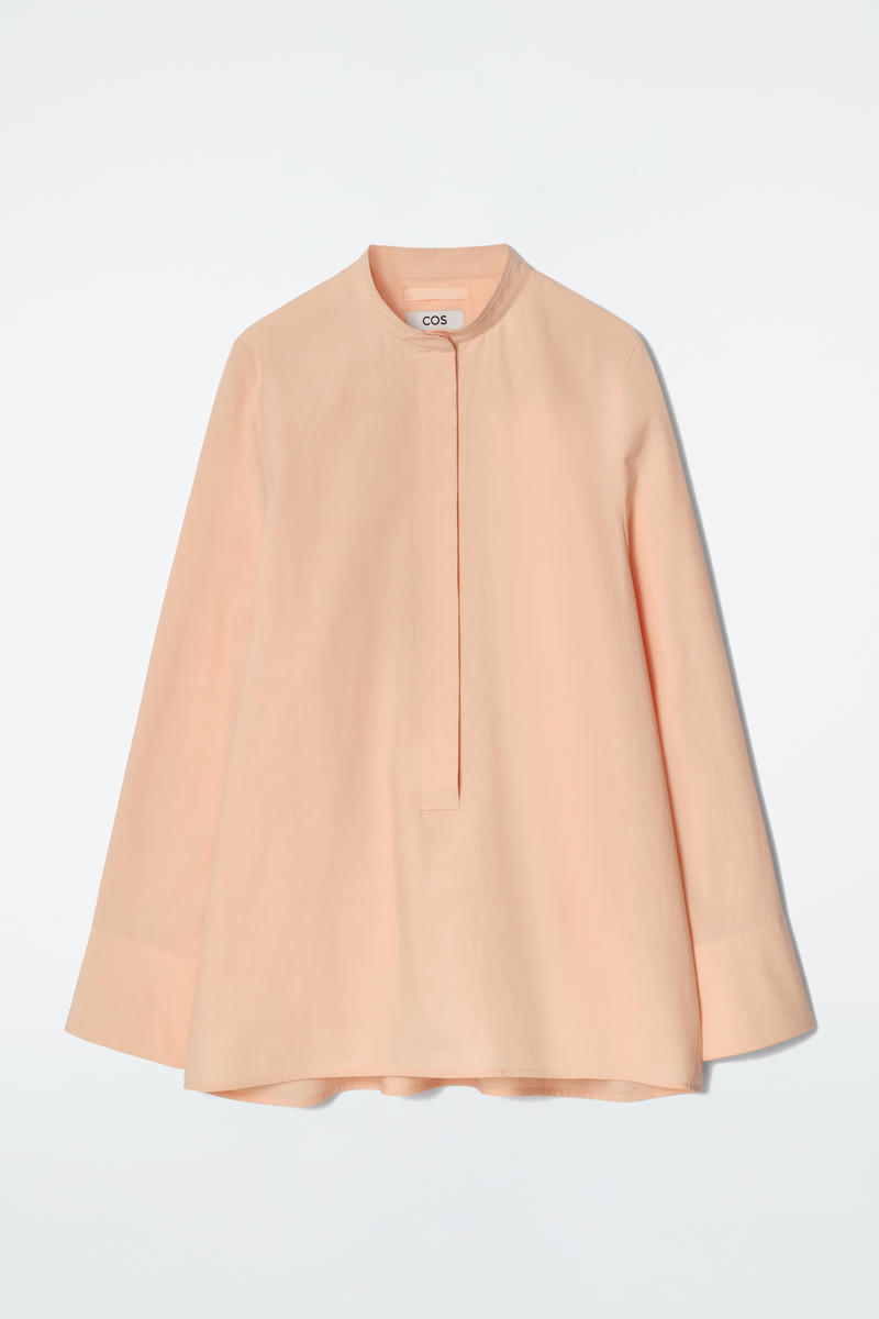 Collarless Half-Placket Shirt by COS