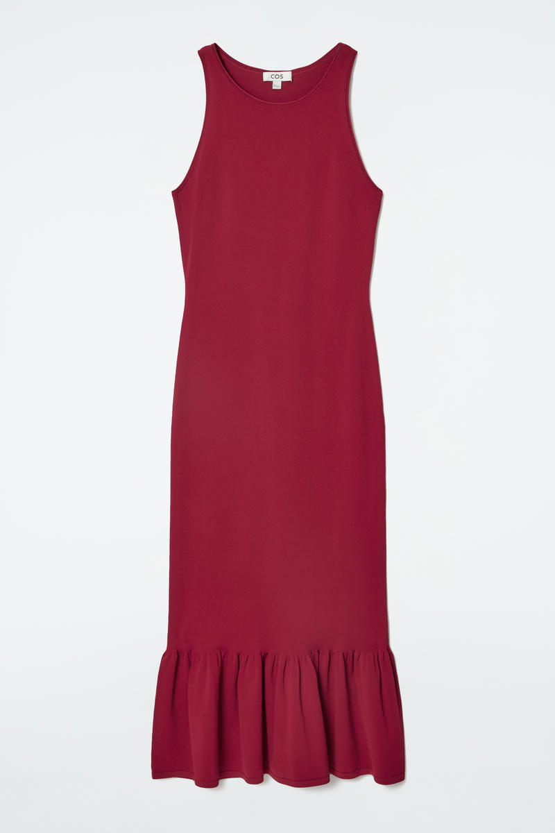 Knitted Ruffled-Hem Midi Dress by COS