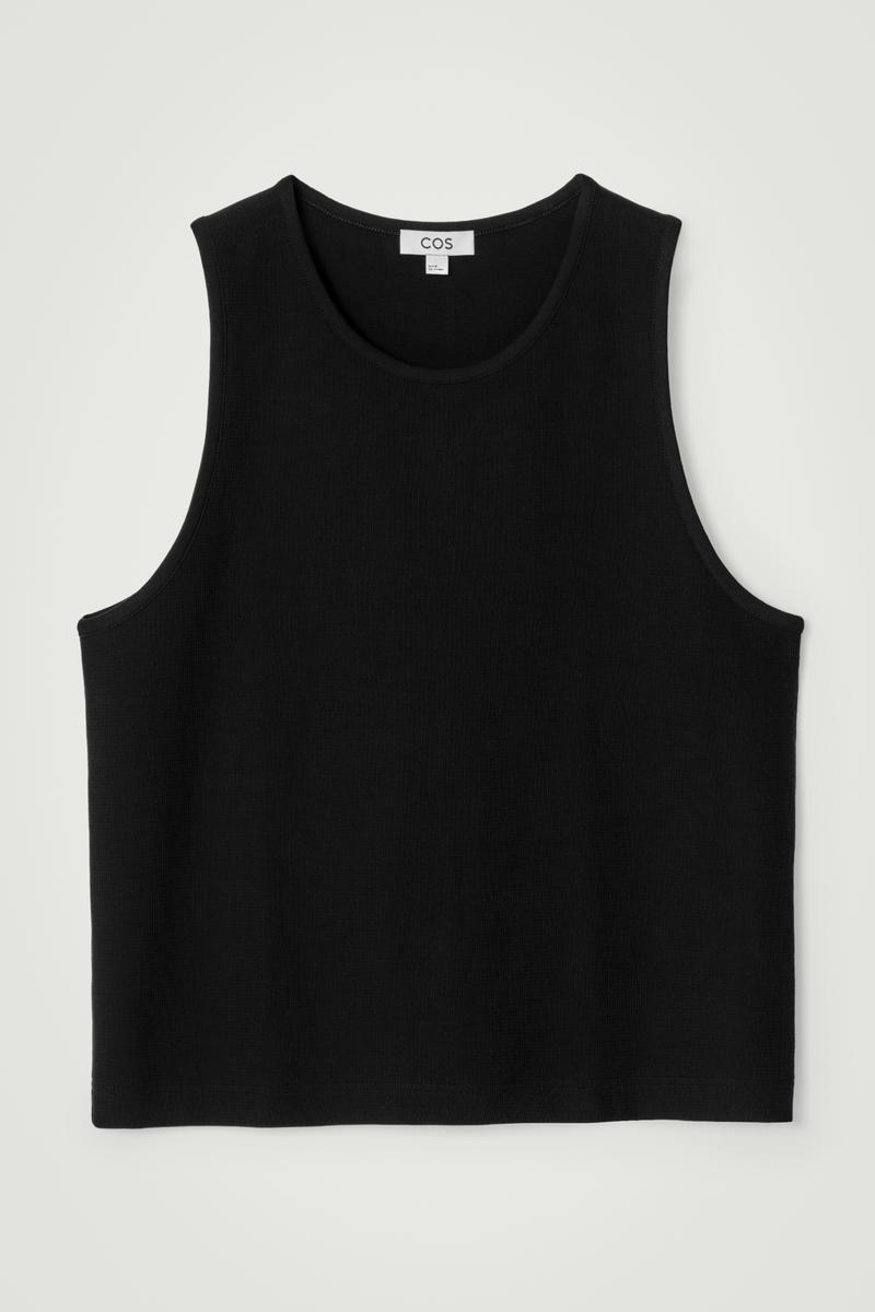 Textured Cotton Jersey Tank Top