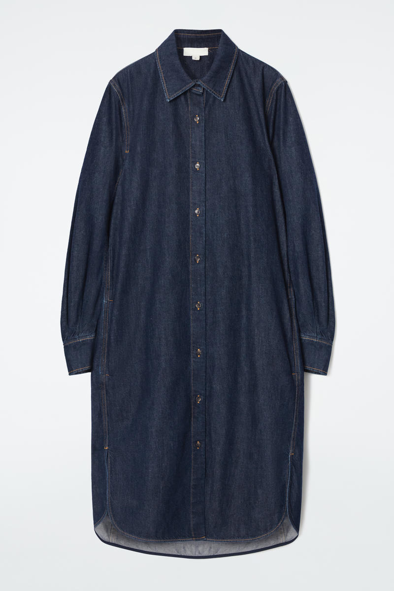 Denim Midi Shirt Dress