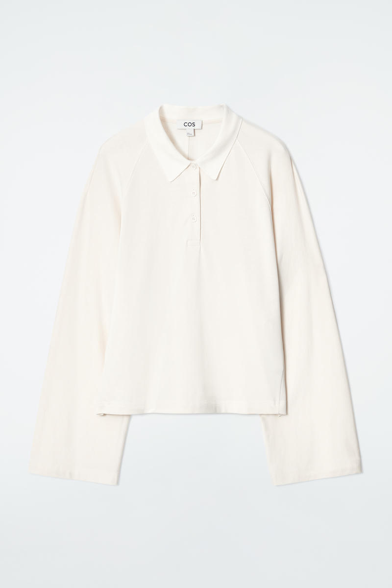 Boxy Long-Sleeved Polo Shirt