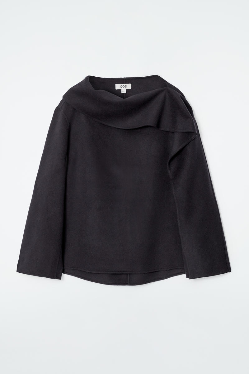 Asymmetric Double-Faced Wool Top
