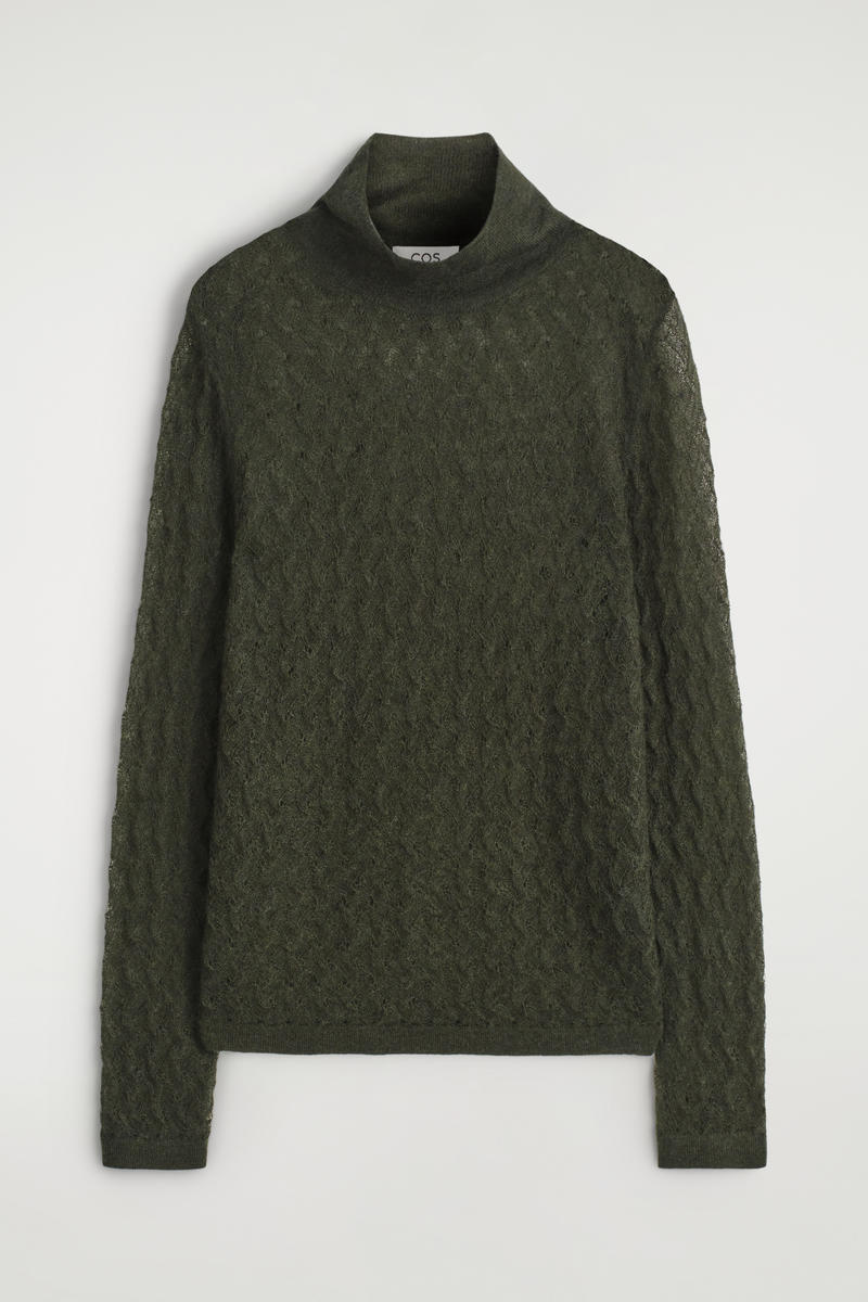 Pointelle-Knit Mohair Sweater