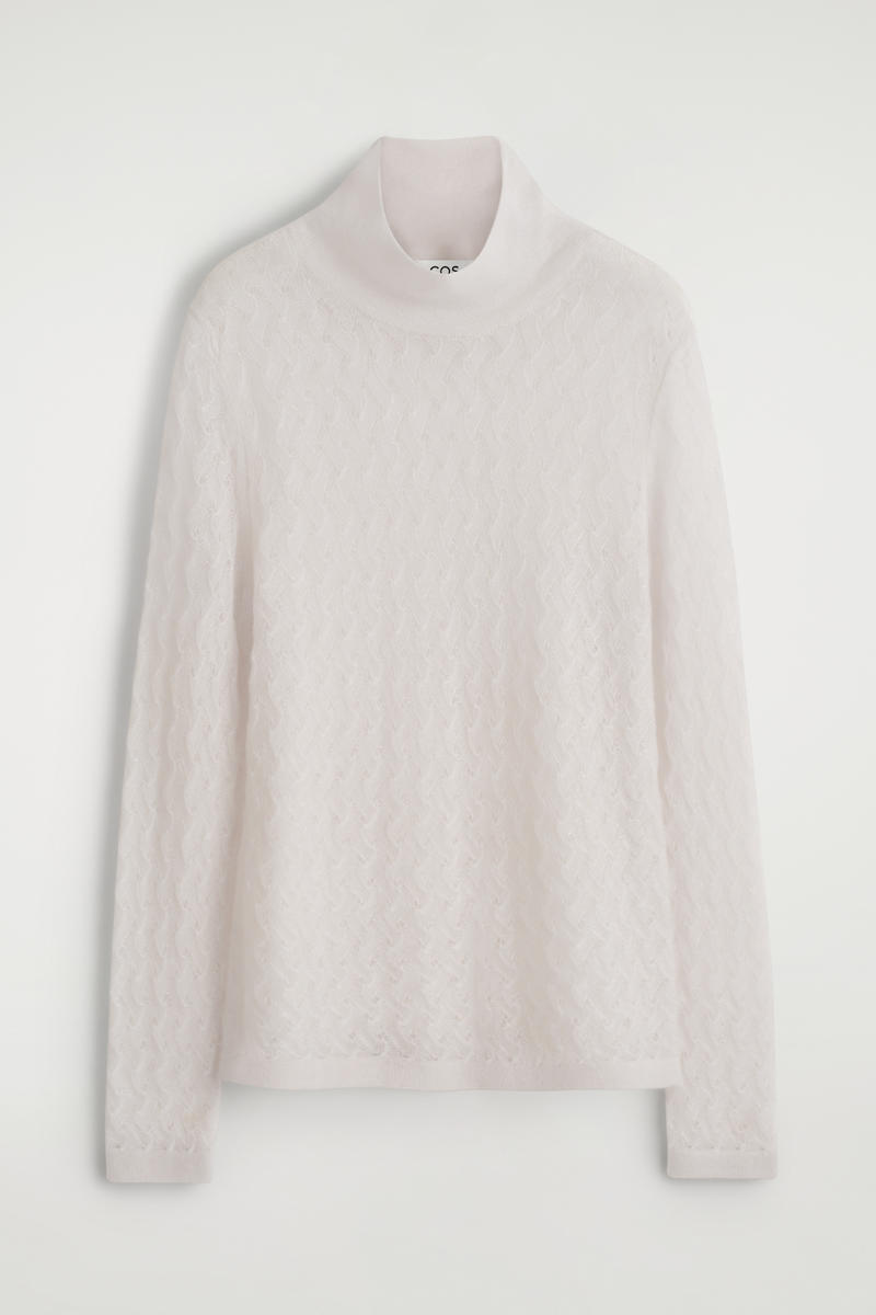 Pointelle-Knit Mohair Sweater