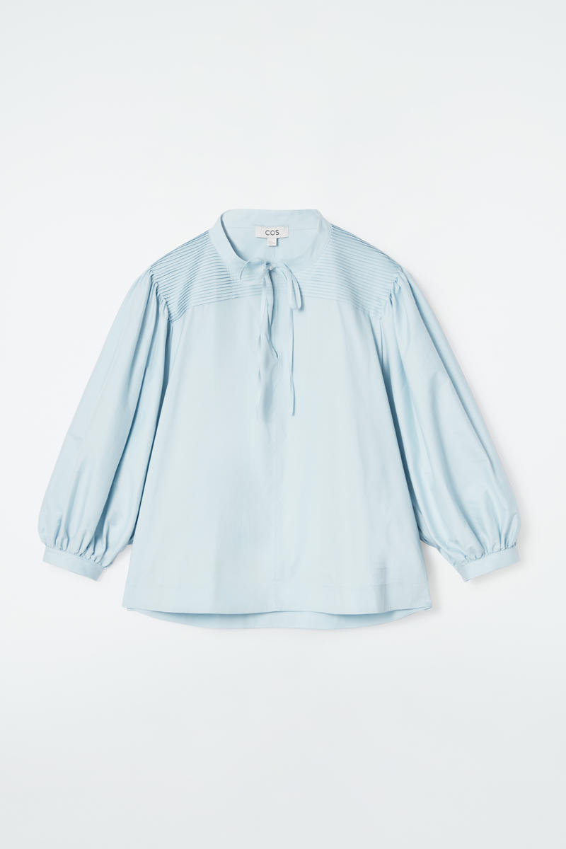 Tie-Detail Pleated Blouse
