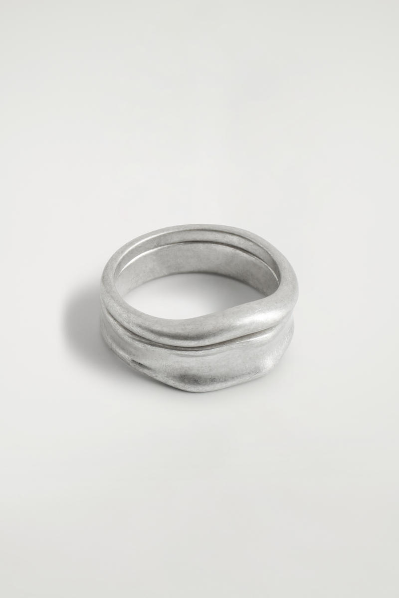 2-Pack Hammered Rings