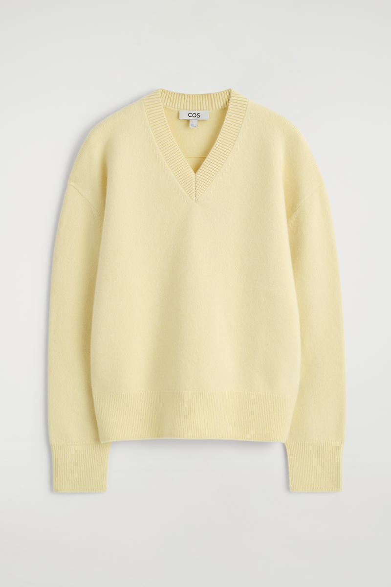 Rounded Wool V-Neck Sweater