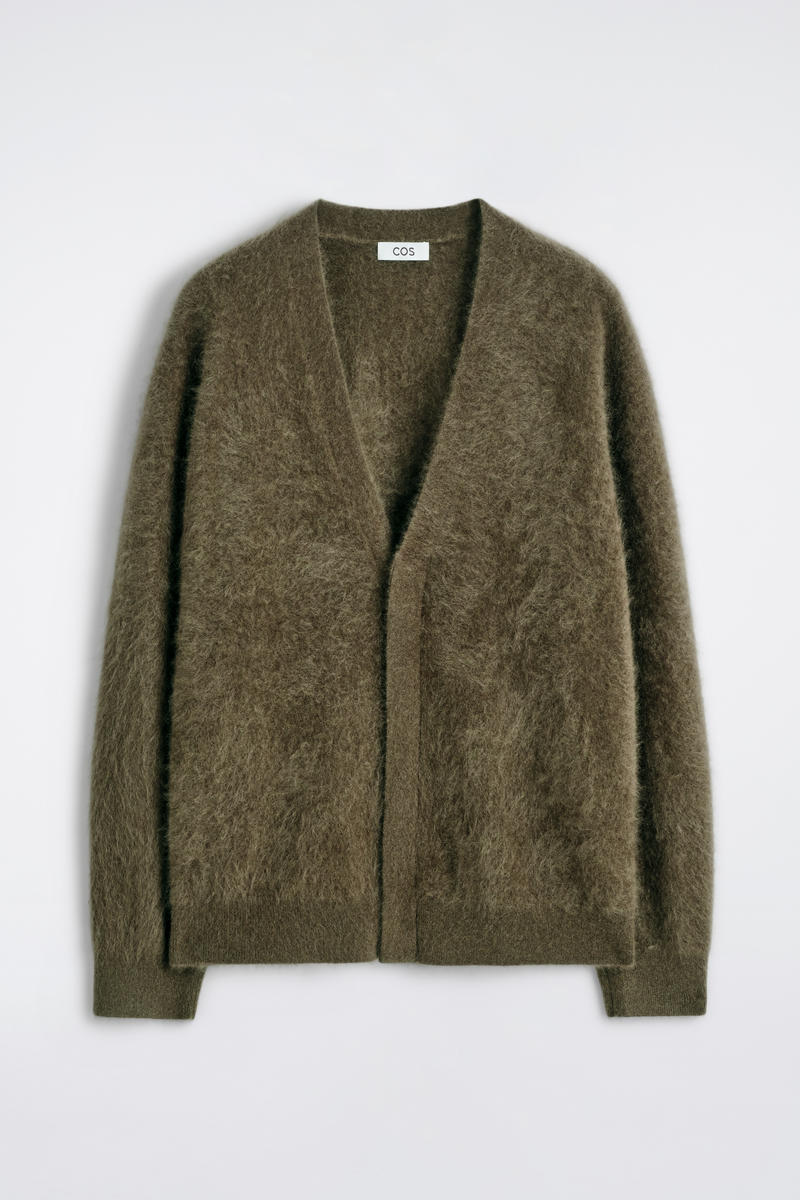 Brushed-Cashmere V-Neck Cardigan