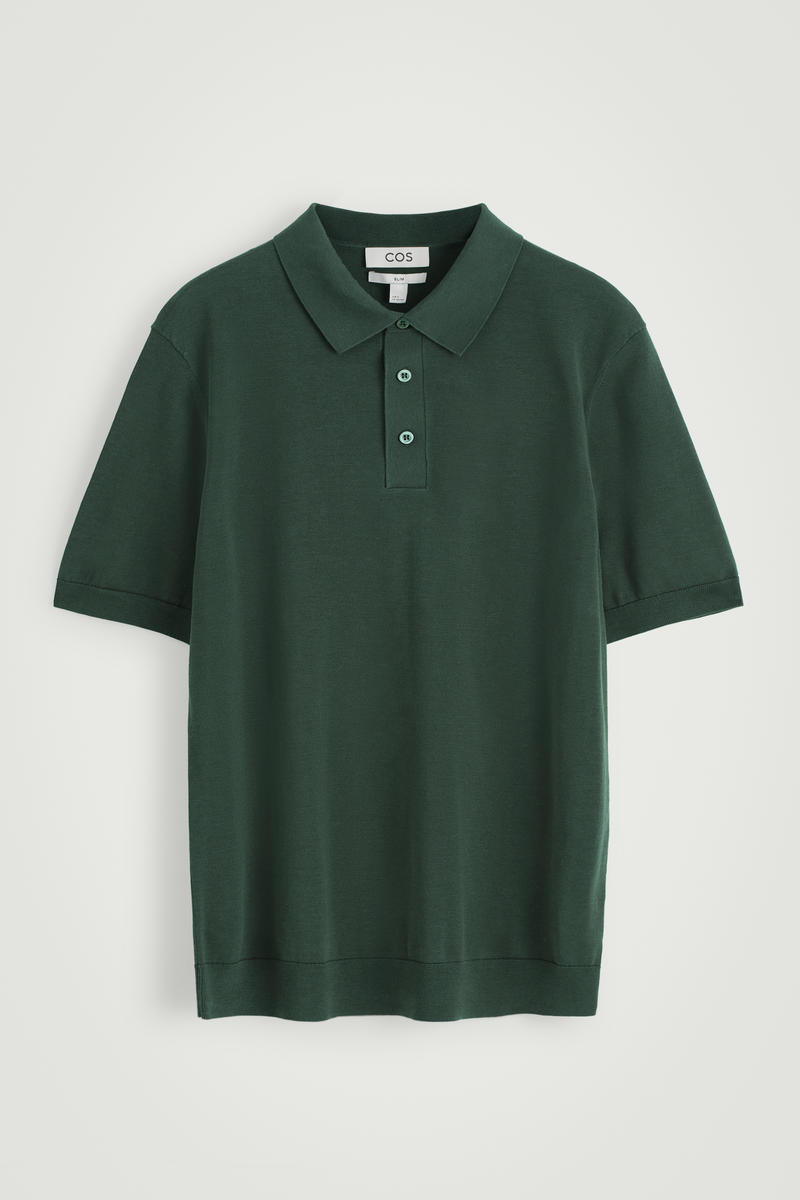 Slim Knitted Silk Polo Shirt