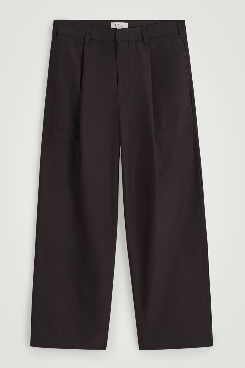 Wide-Leg Cotton-Twill Pants