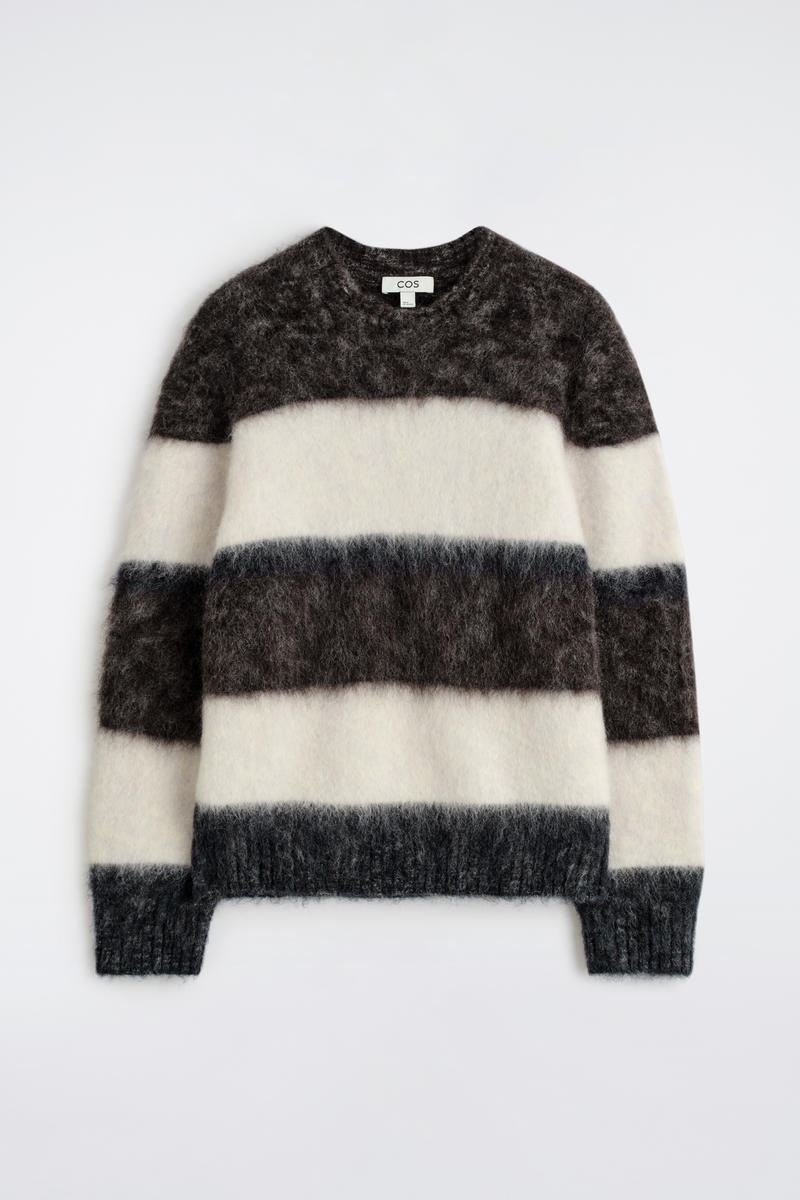 Color-Block Mohair Crew-Neck Sweater