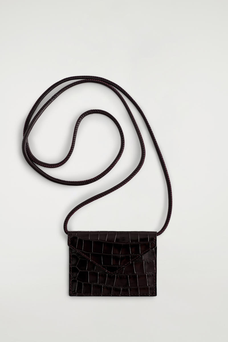Croc-Effect Leather Cardholder by COS