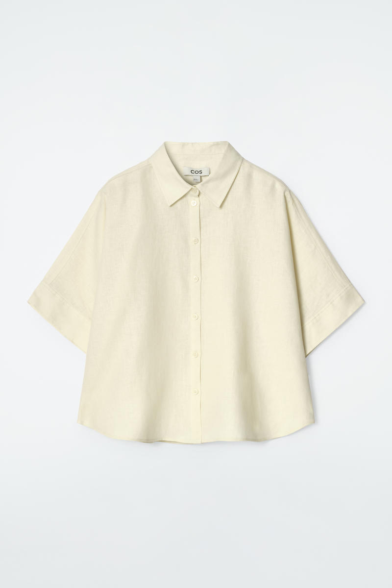 Boxy Short-Sleeved Linen Shirt