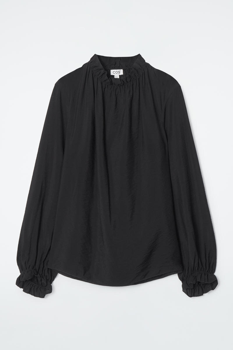 Ruffled Turtleneck Blouse
