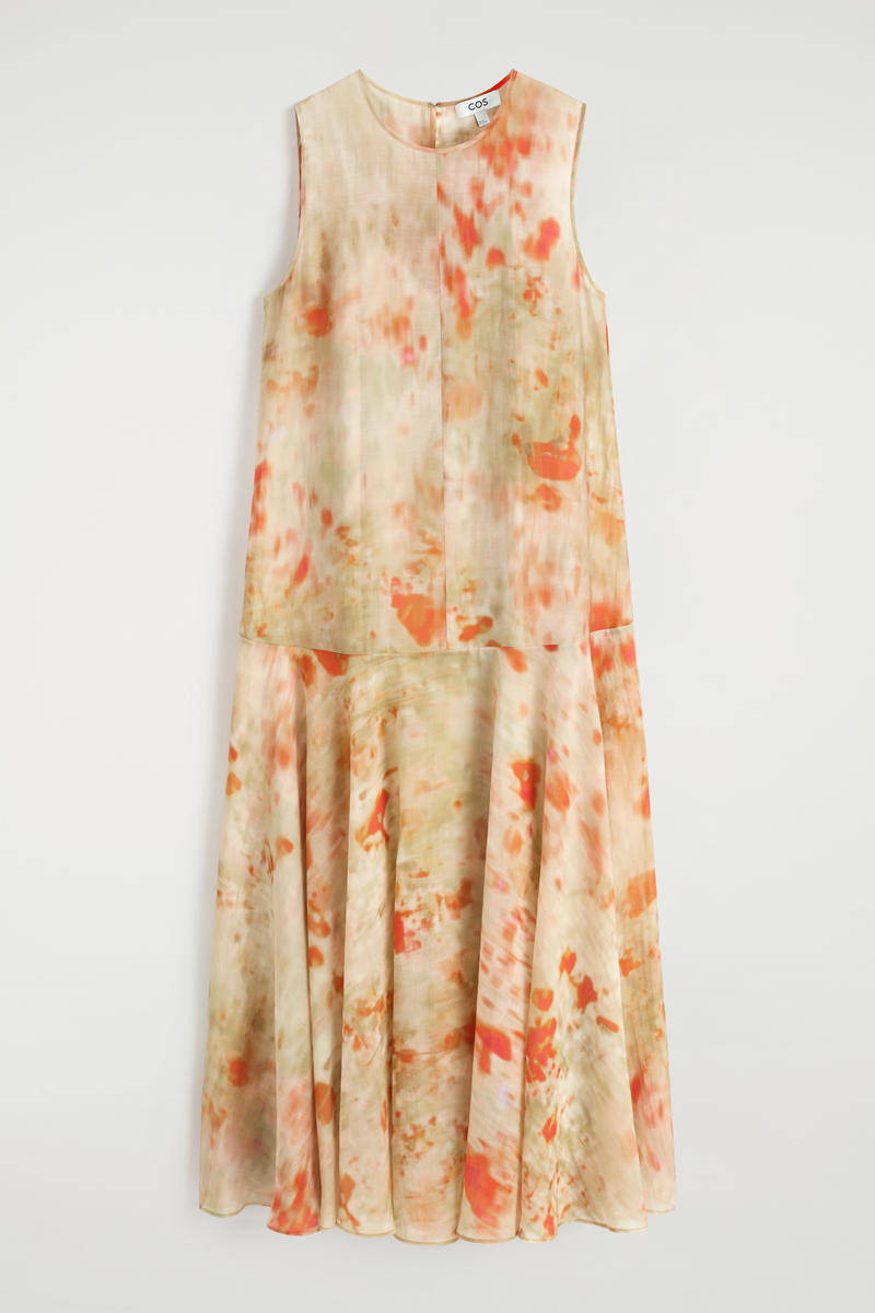 Sheer Floral-Print Maxi Dress