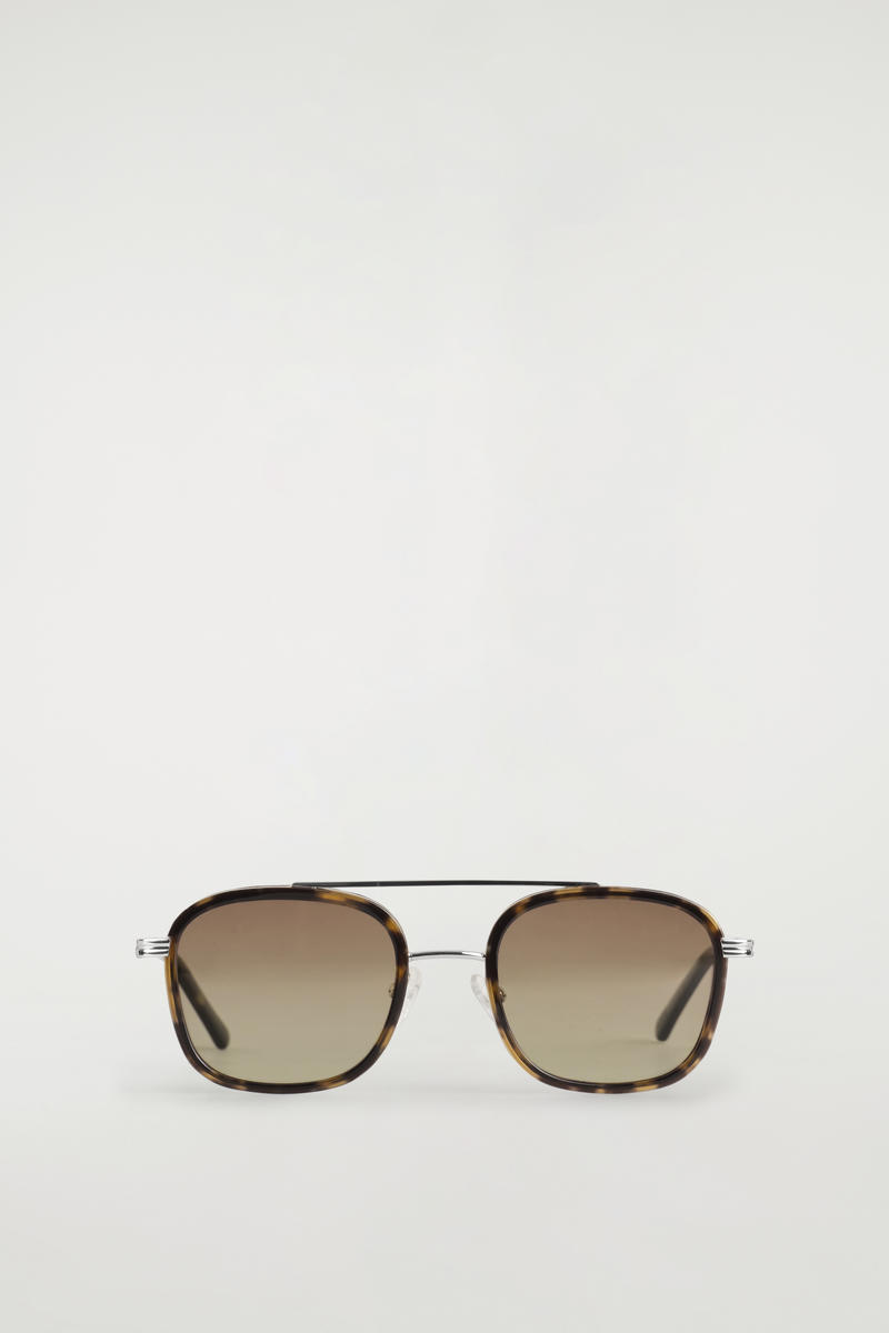 Round-Frame Aviator Sunglasses