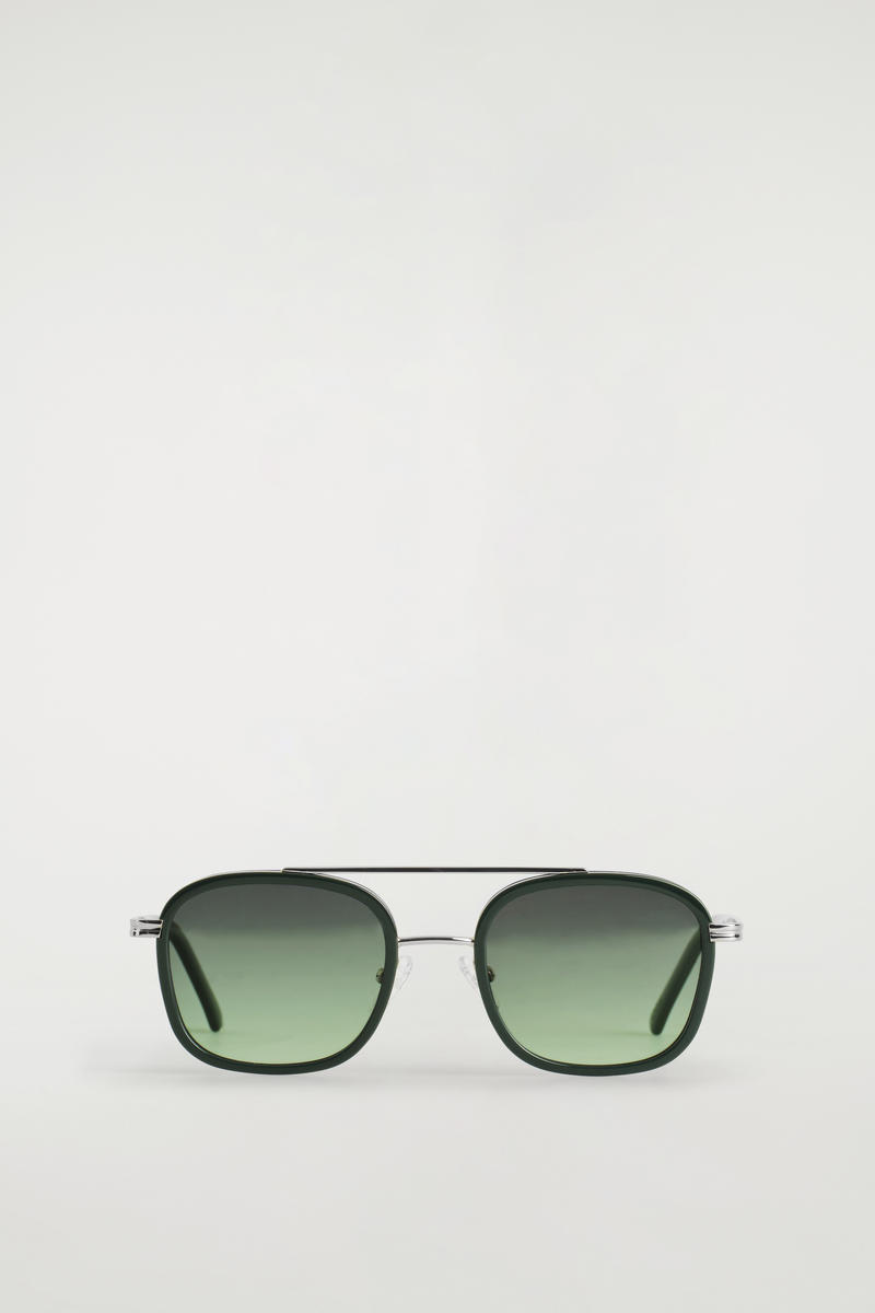 Round-Frame Aviator Sunglasses