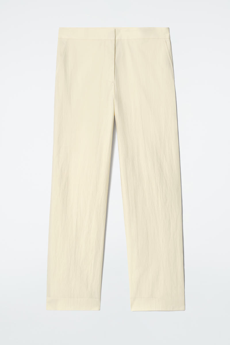 Tailored Cotton Straight-Leg Pants