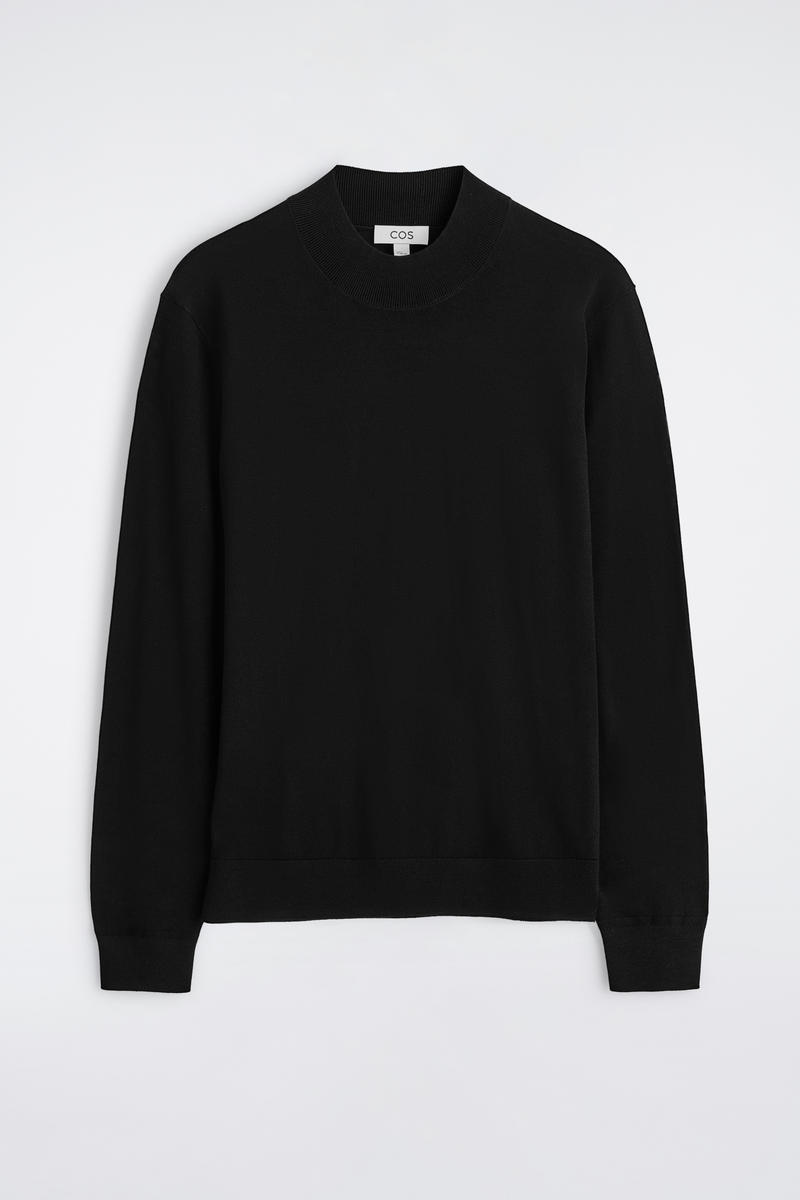 Slim Merino Wool Mock-Neck Sweater