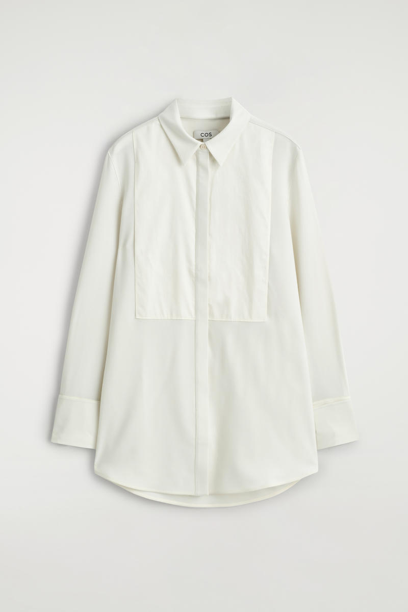 Wool-Blend Tuxedo Shirt