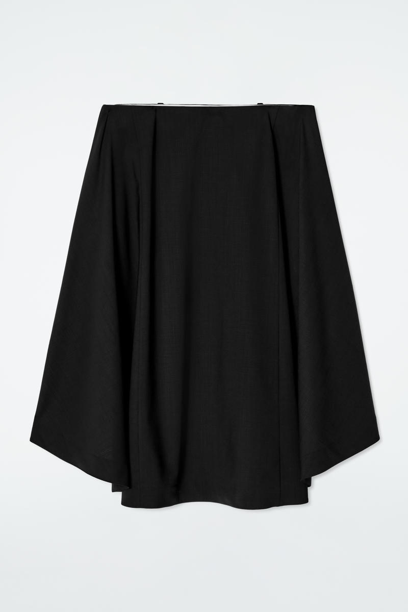 Deconstructed Sheer Wool Skirt